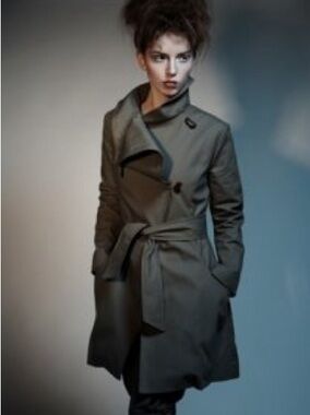 ELROY Organics Trench Rain Coat Green 100% Organic Cotton Made in Vancouver 2007